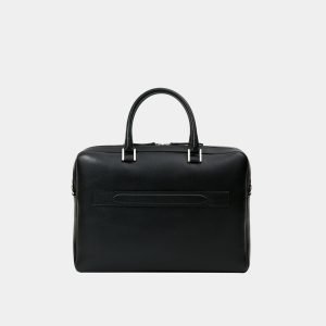 Le Slim Briefcase Black Pebbled Leather — alternate view